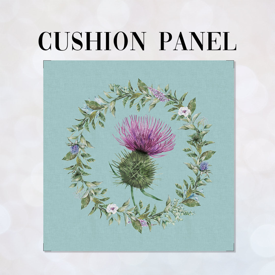 CUSHION Fabric Panel Scottish Thistle Blue SC-14
