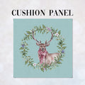 CUSHION Fabric Panel Stag with Scarf Blue SC-29