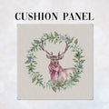 CUSHION Fabric Panel Stag with Scarf Grey SC-30