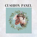 CUSHION Fabric Panel Shetland Pony with Hat Blue SC-31