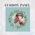 CUSHION Fabric Panel Shetland Pony with Hat Blue SC-31