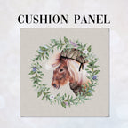 CUSHION Fabric Panel Shetland Pony with Hat Grey SC-32