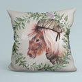 CUSHION Fabric Panel Shetland Pony with Hat Grey SC-32
