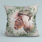 CUSHION Fabric Panel Shetland Pony with Hat Grey SC-32