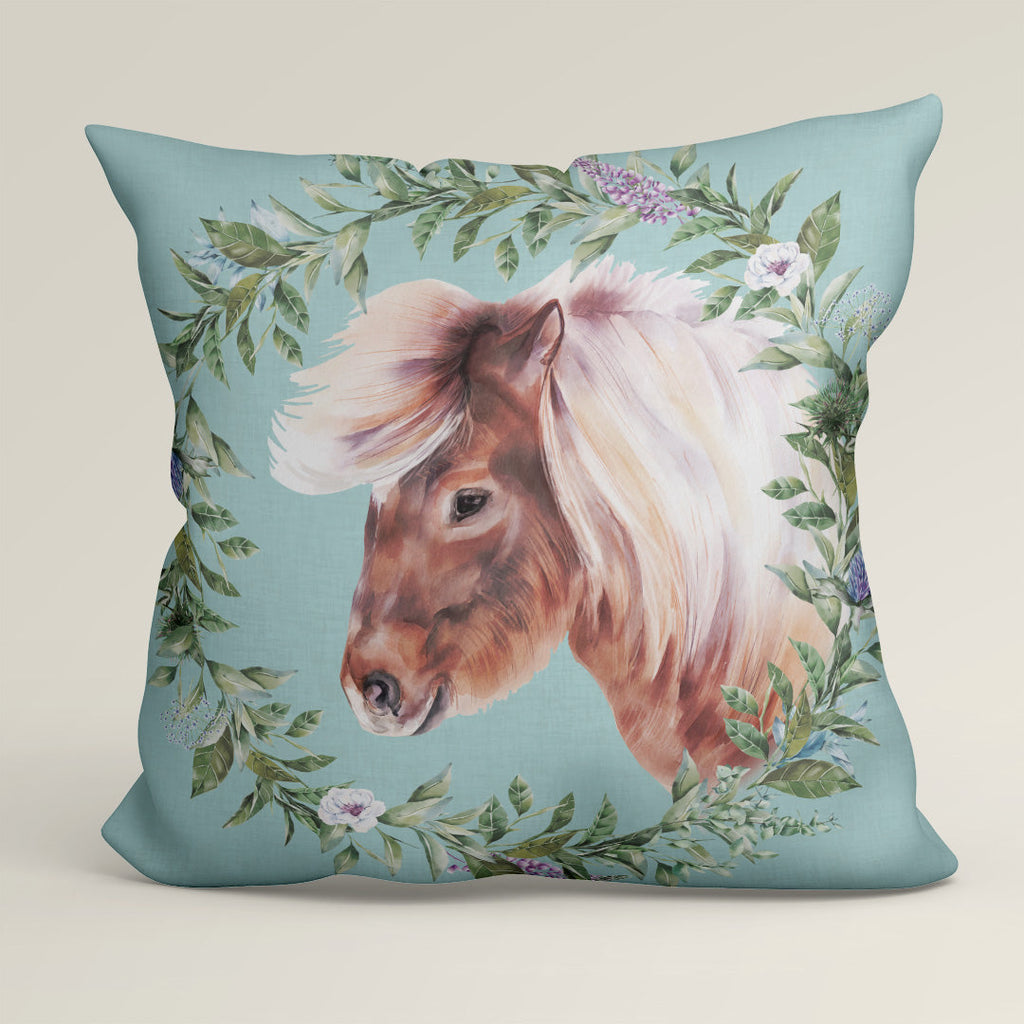 CUSHION Fabric Panel Shetland Pony Blue SC-5