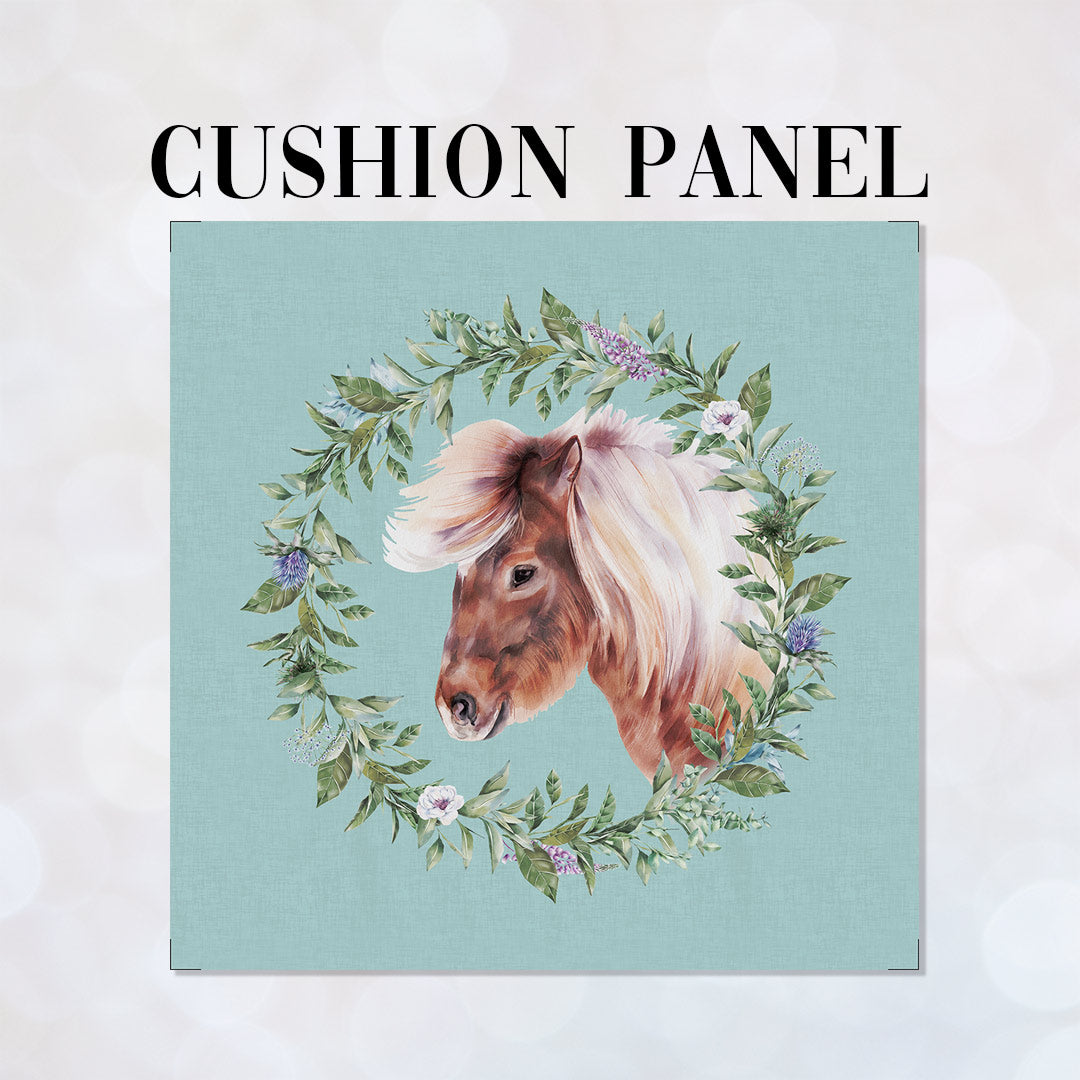 CUSHION Fabric Panel Shetland Pony Blue SC-5