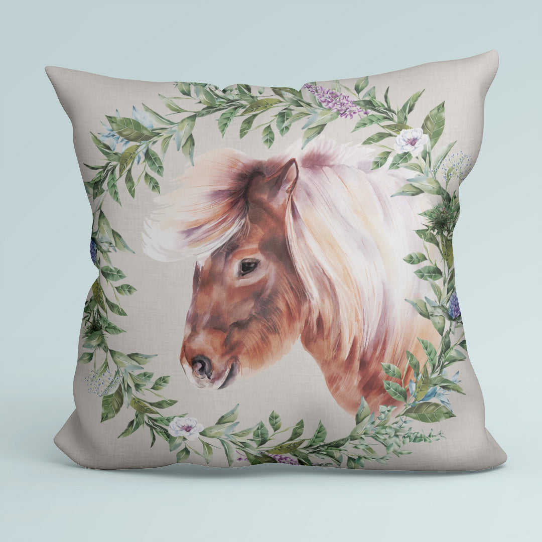 CUSHION Fabric Panel Shetland Pony Grey SC-6