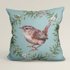 CUSHION Fabric Panel Scottish Bird Blue SC-9