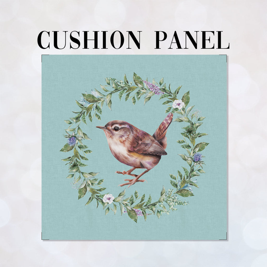 CUSHION Fabric Panel Scottish Bird Blue SC-9