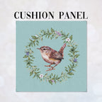 CUSHION Fabric Panel Scottish Bird Blue SC-9