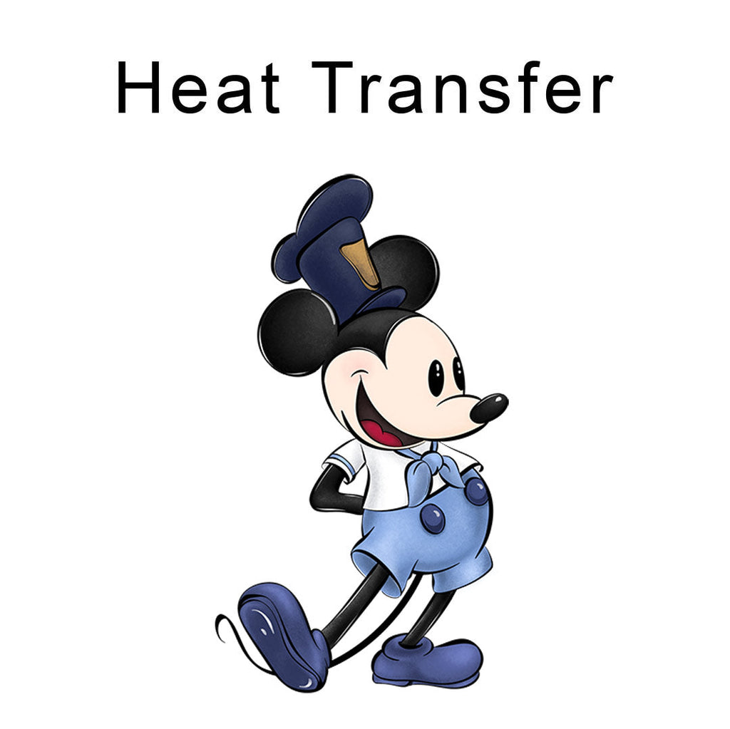 Steamboat Willie Blue Iron on Fabric Heat Transfer DTF-185