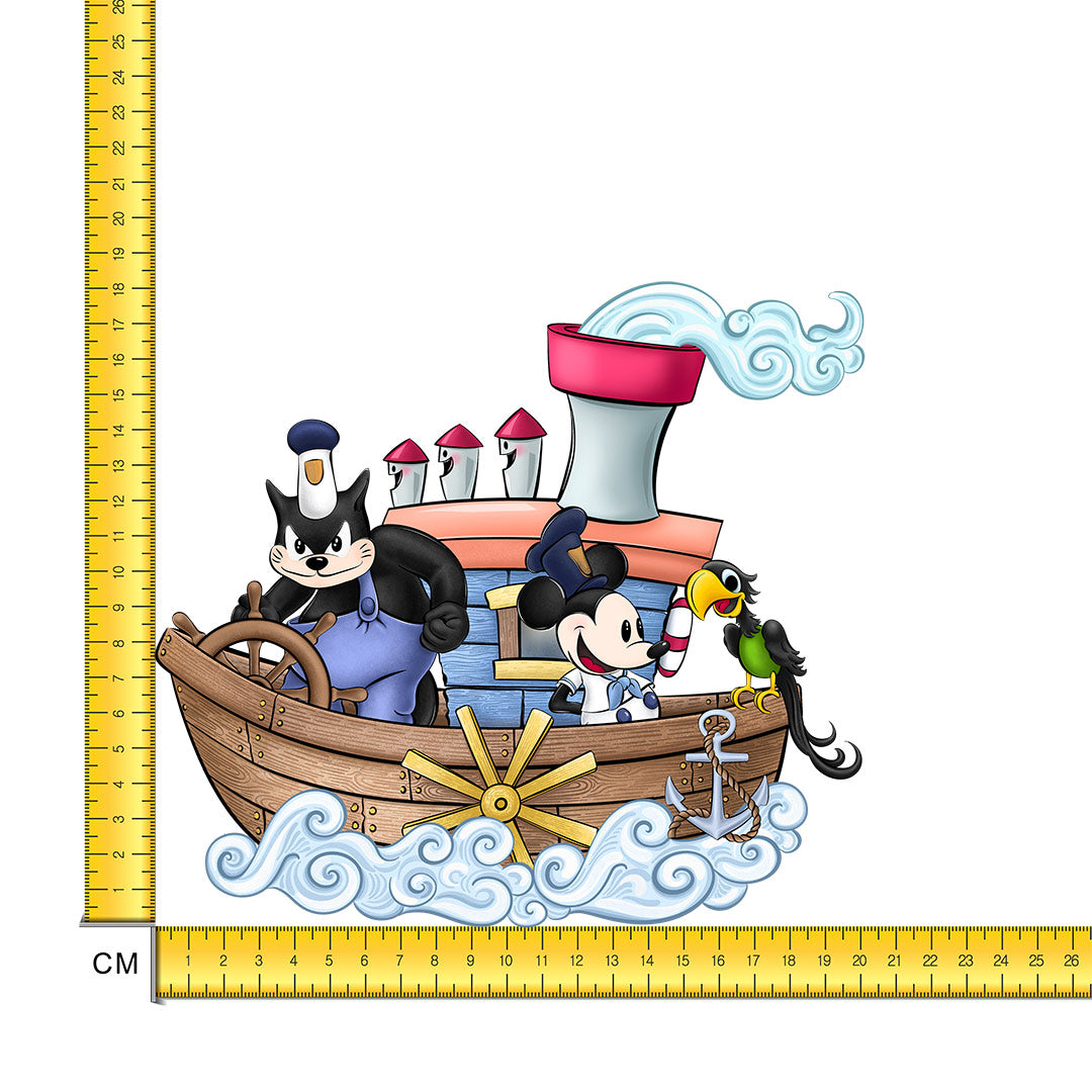Steamboat Willie Iron on Fabric Heat Transfer DTF-188