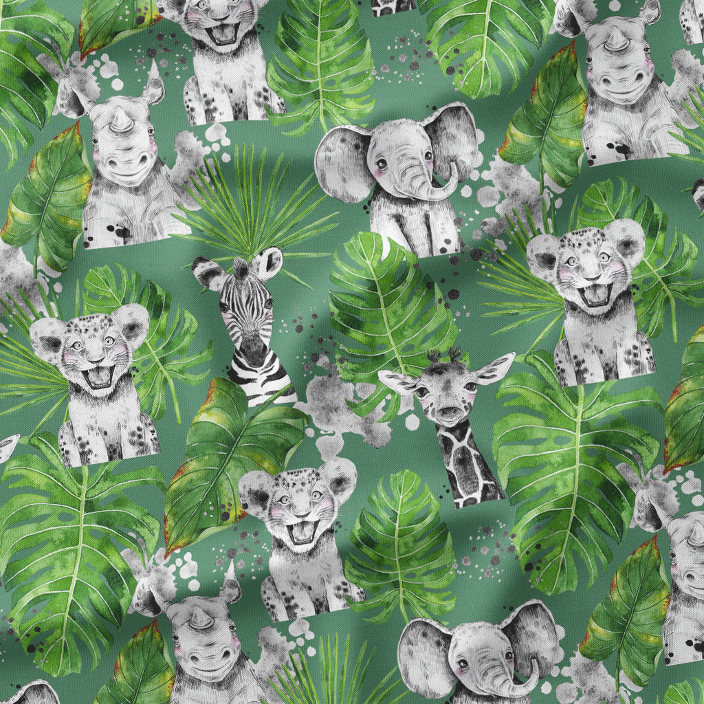 Safari Babies Green Fabric