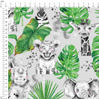 Safari Babies Grey Fabric