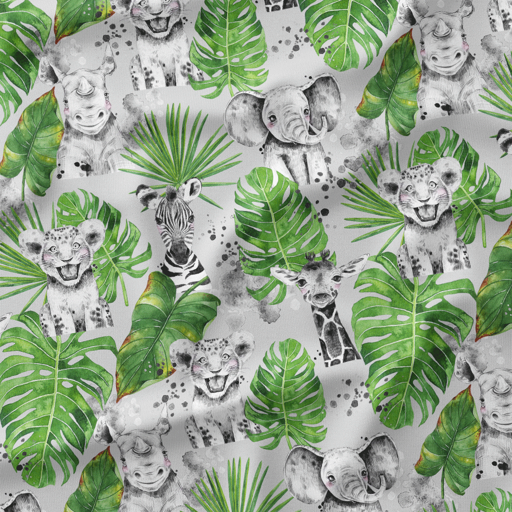 Safari Babies Grey Fabric