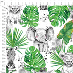 Safari Babies White Fabric