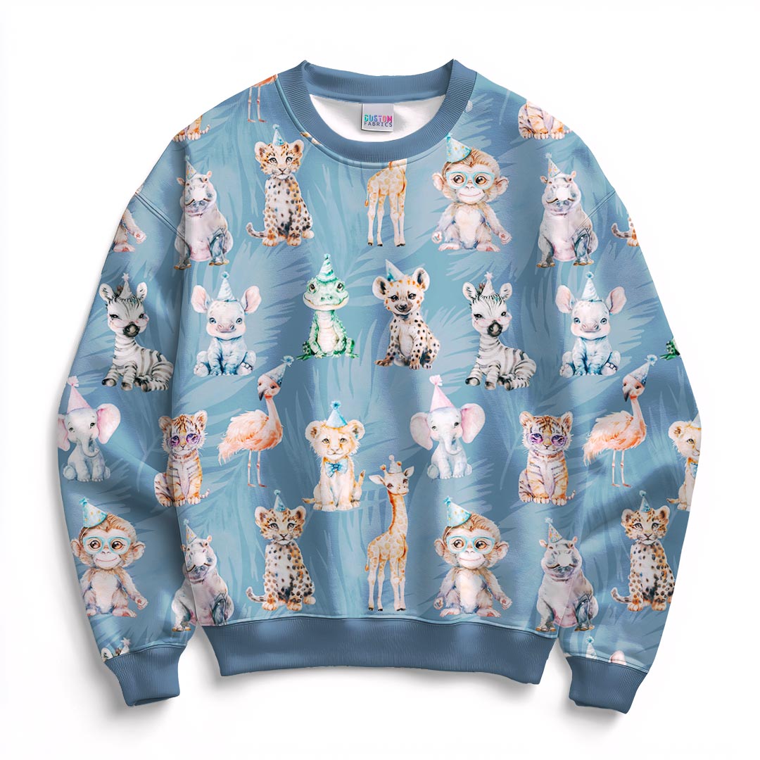 Safari Party Blue Fabric