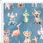 Safari Party Blue Fabric