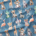 Safari Party Blue Fabric