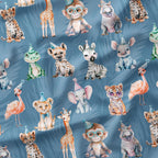 Safari Party Blue Fabric