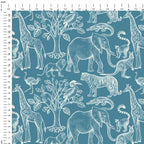 Safari Animals Teal Fabric