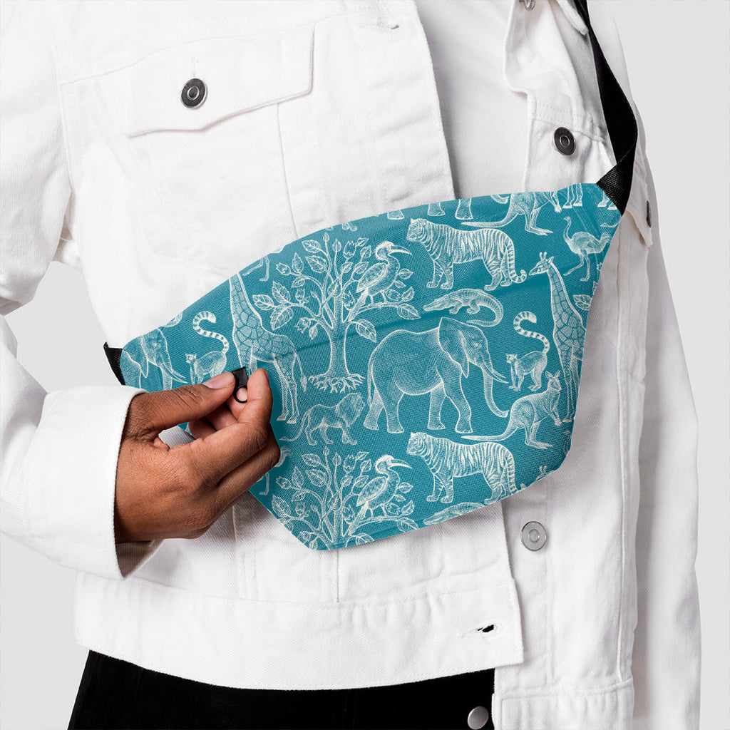 Safari Animals Teal Fabric