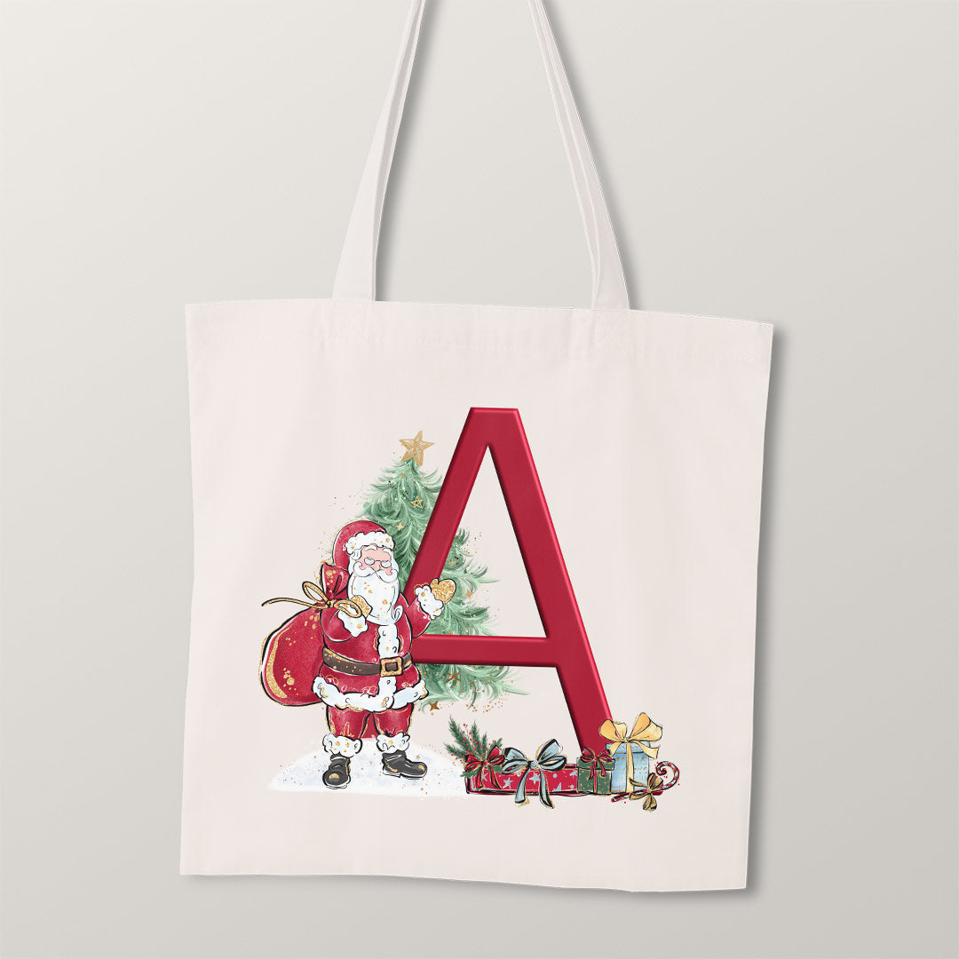 TOTE Santa Claus Letters Fabric Bag Panel