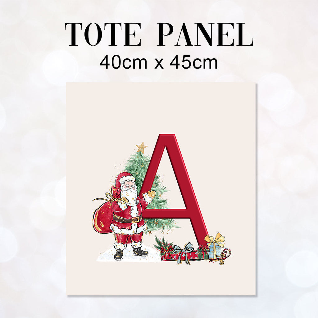 TOTE Santa Claus Letters Fabric Bag Panel
