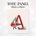 TOTE Santa Claus Letters Fabric Bag Panel