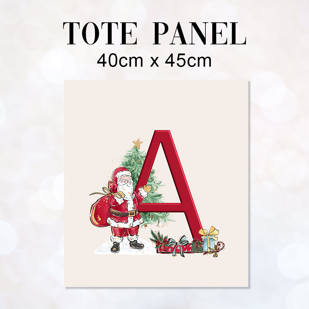 TOTE Santa Claus Letters Fabric Bag Panel