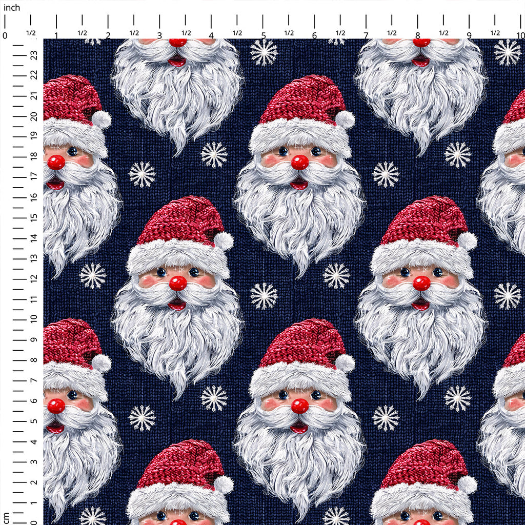 Santa Navy Fabric