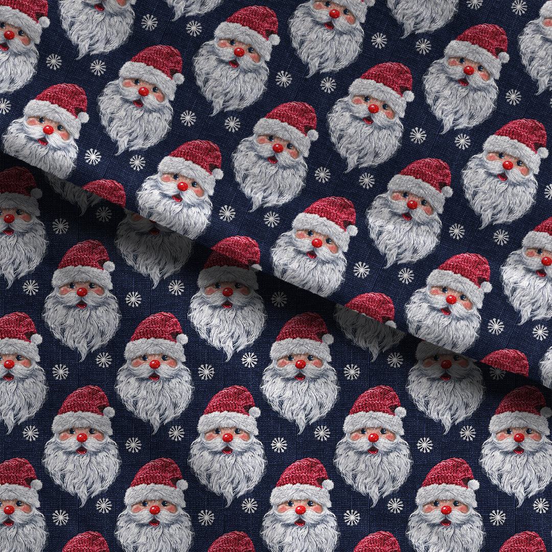 Santa Navy Fabric