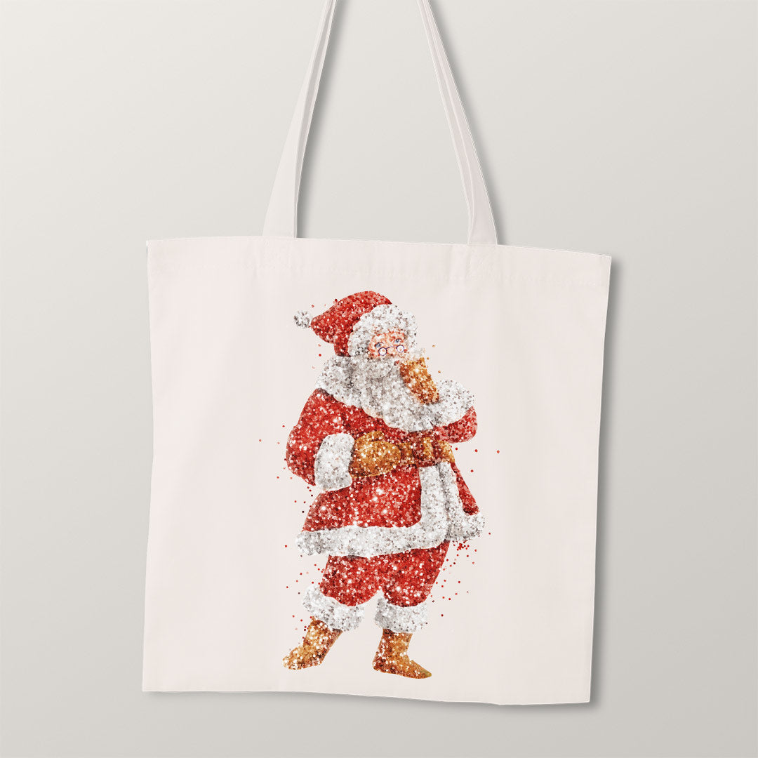 TOTE Santa Sparkle Fabric Bag Panel