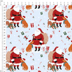 Santa and Dogs Fabric