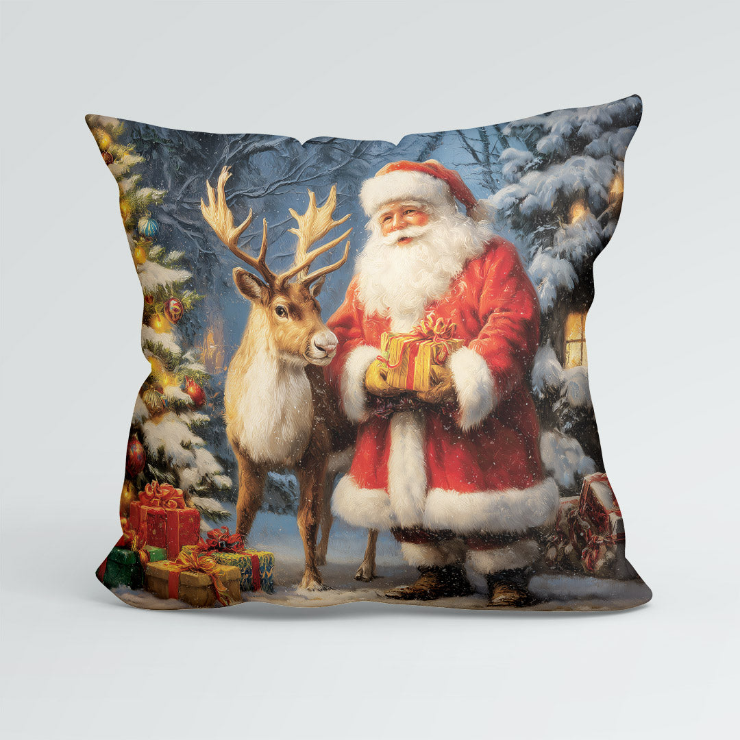 CUSHION Panel Santa and Reindeer CP-810