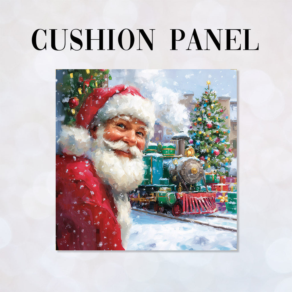 CUSHION Panel Santa's Christmas Train CP-815