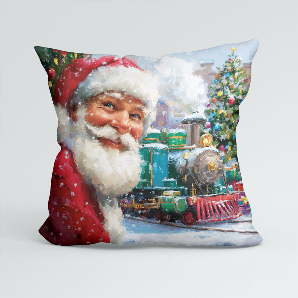 CUSHION Panel Santa's Christmas Train CP-815