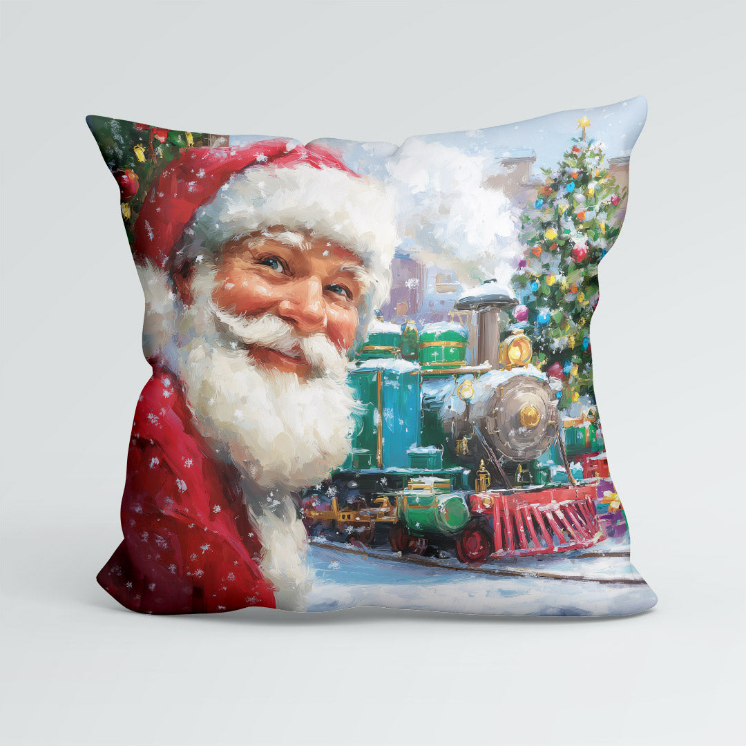 CUSHION Panel Santa's Christmas Train CP-815