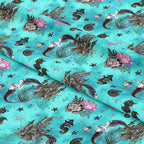 Satly Witches Blue Fabric