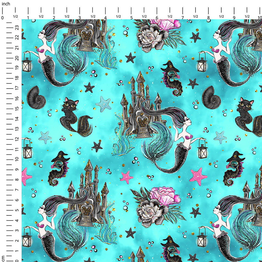 Satly Witches Blue Fabric