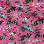 Satly Witches Pink Fabric