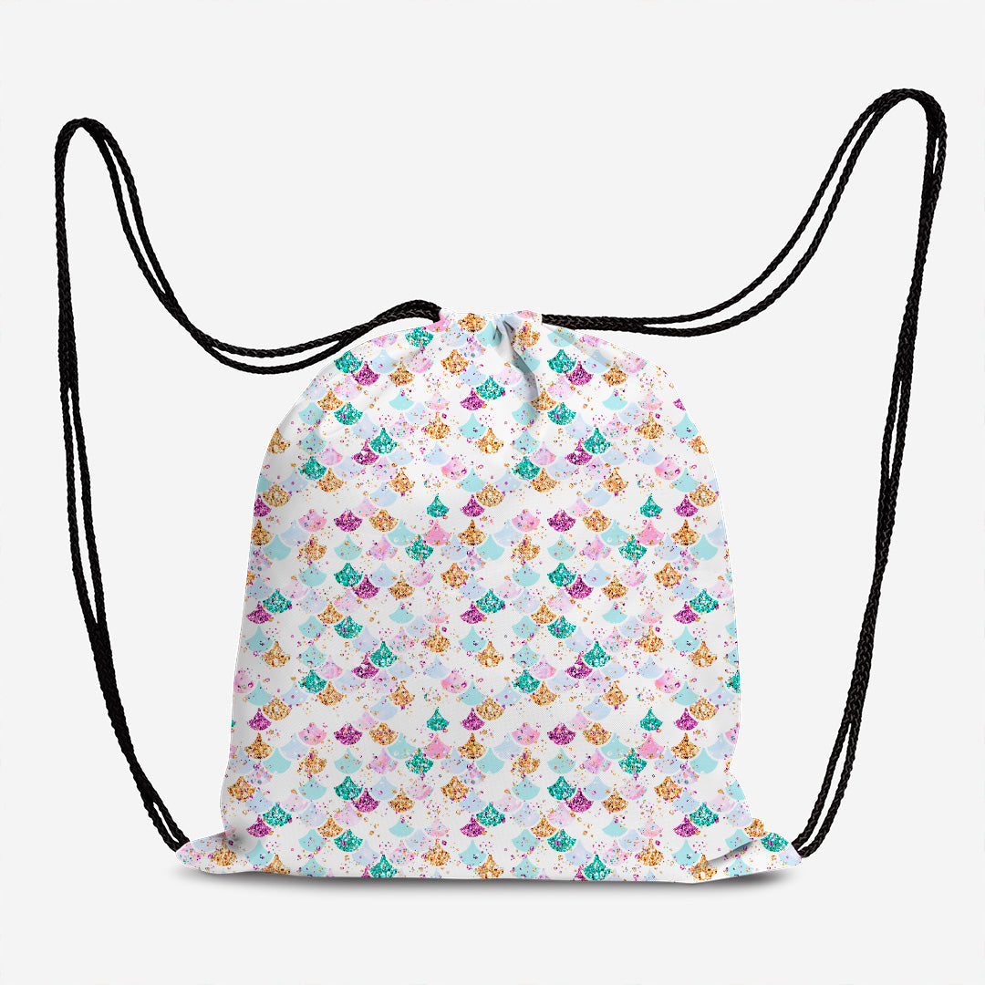 Mermaid Scales White Fabric