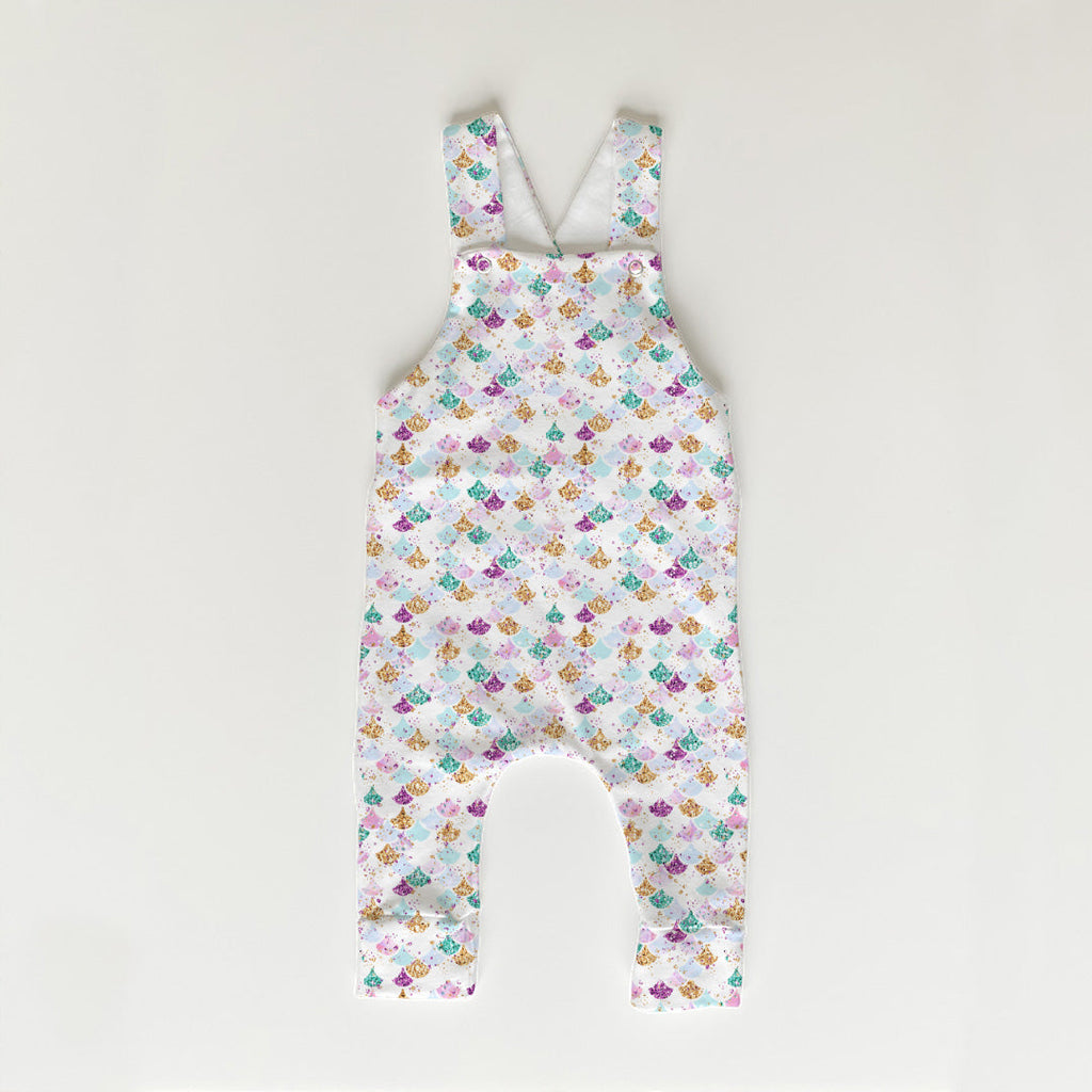Mermaid Scales White Fabric