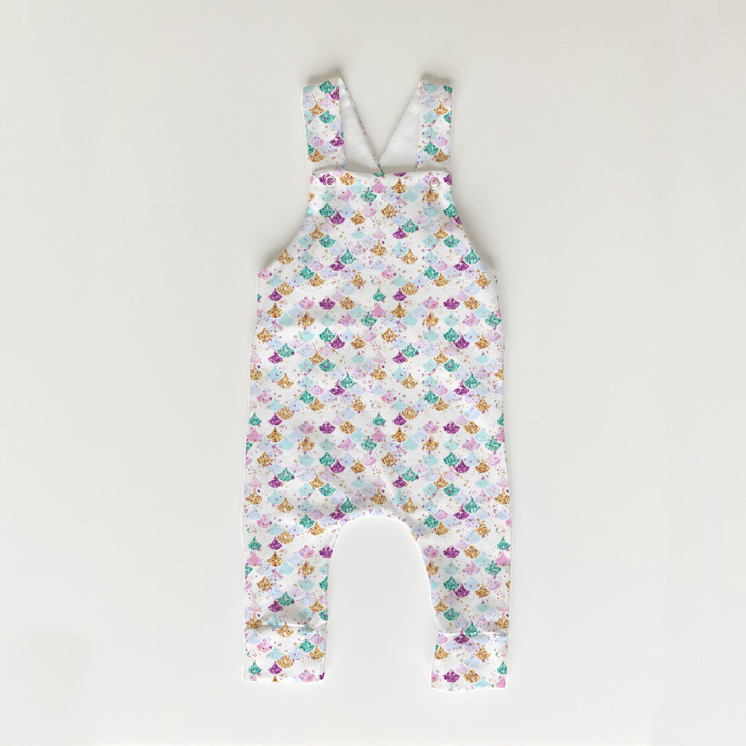 Mermaid Scales White Fabric