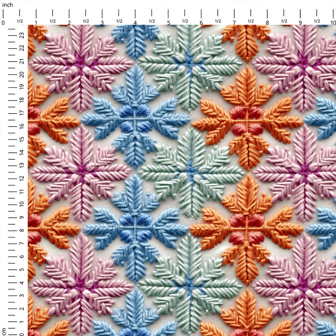 Scandi Snowflakes Crochet Fabric