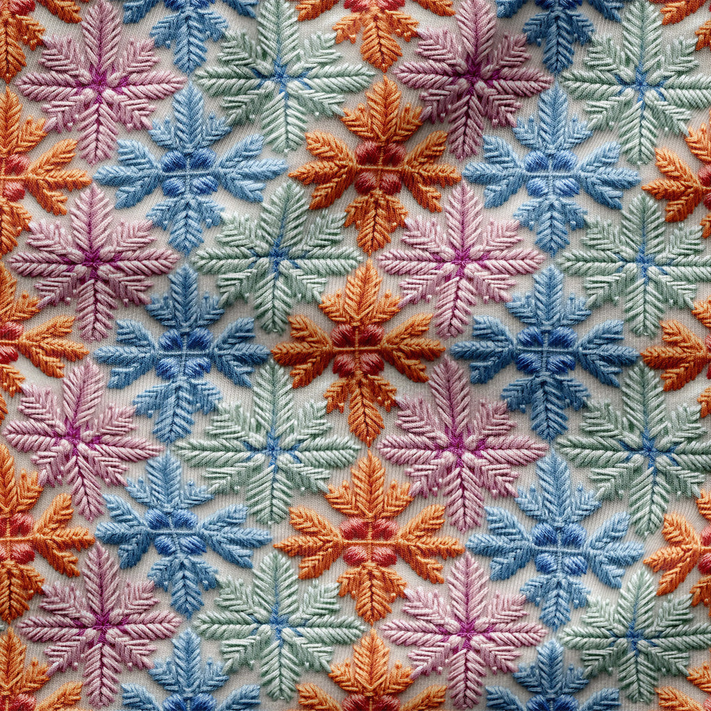 Scandi Snowflakes Crochet Fabric