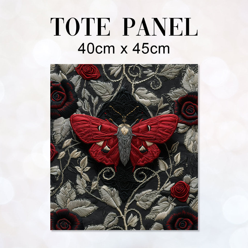 TOTE Fabric Bag Panel Scarlet Flutter Moth TP-265