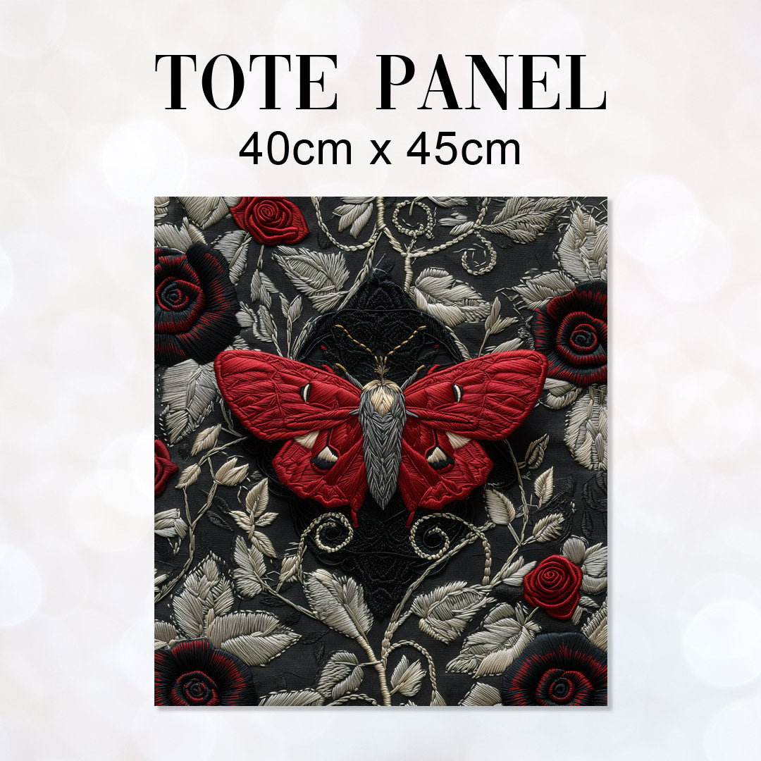 TOTE Fabric Bag Panel Scarlet Flutter Moth TP-265