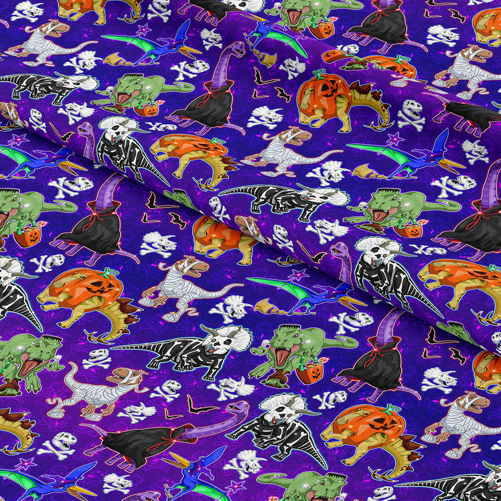 Scary Dinos Purple Fabric