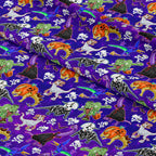 Scary Dinos Purple Fabric